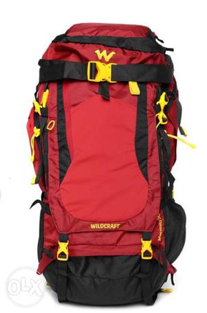 Black And Red Wildcraft Hiking Backpack