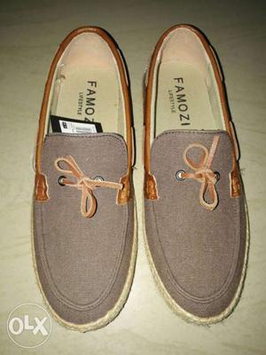 Famozi lifestyle boat shoes brown colour size-7/8