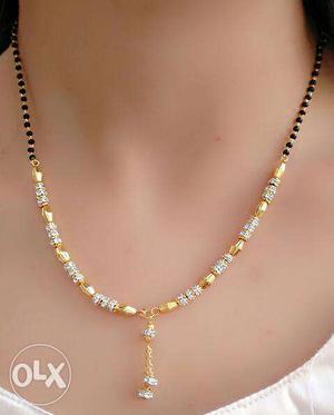 Gold And Silver Beaded Necklace