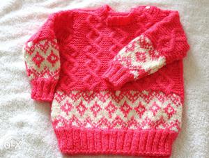 Hand Knit Baby Sweater Multiple Designs