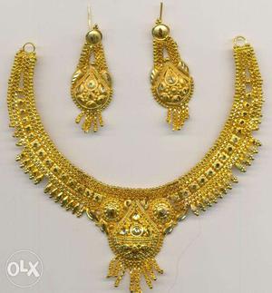 Jewellry Yellow Goldan Colour Necklace New Sets