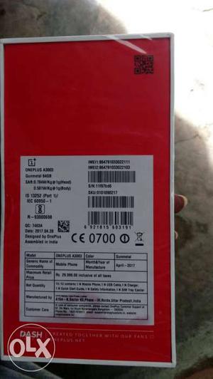 OnePlus 3t new box sealed piece 64gb