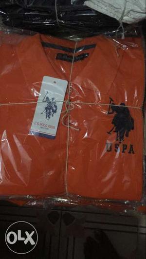 Orange USPA Polo Shirt In Pack