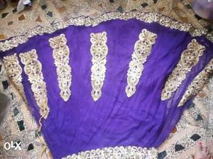 Purple And Silver Sari Skirt