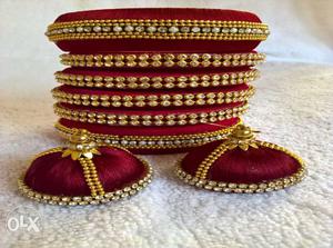 Red And Gold Bracelet Set