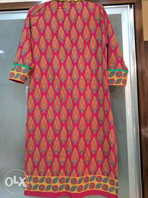 Red,green And Yellow Long Sleeve kurti