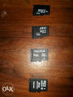 Two 2 GB memory card and 8GB memory card and 16GB