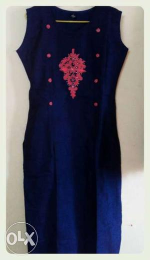 Women's Blue Dress with sleeve (L)