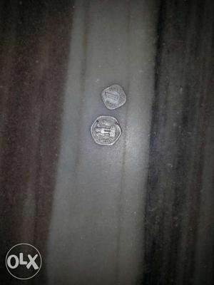 1 paisa and 5 paisa  Indian coins