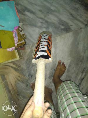 Brown And Orange Yuvraj Cricket Bat.