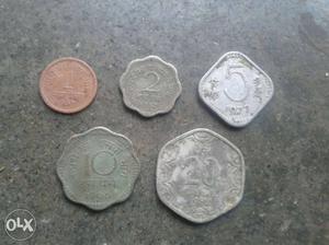 Five Copper And Silver Coins