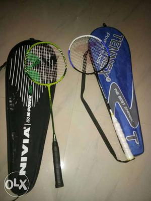 Green And blue Badminton Racket With Bag