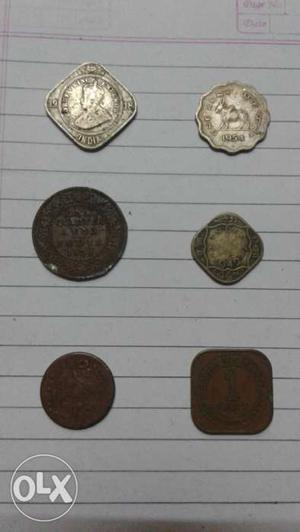 Old ancients 6 coins  cents dokadas Anna's