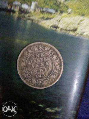 One quarter Anna India  Coin