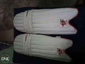 Pair Of White-red Shin Guards