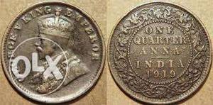  Quarter Anna Indian Coin