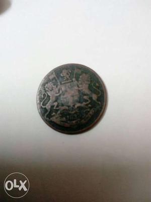 Round Black And Cooper Coin 200 years old