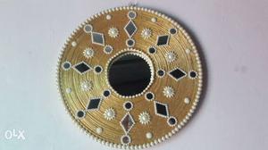 Round Gold And White Ornament