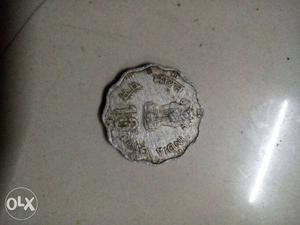 Scallop Silver 10 Indian Paise Coin