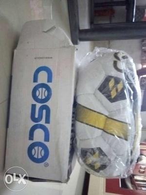 White And Yellow Cosco Soccer Ball With Bx