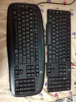 2 Logitech Wired Keyboards In Excellent Condition