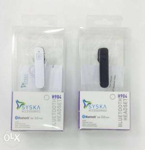 Black And White Syska Bluetooth Headset
