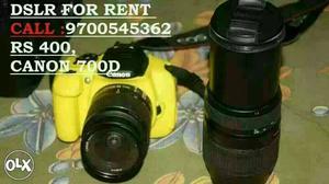 Black And Yellow Canon DSLR Camera