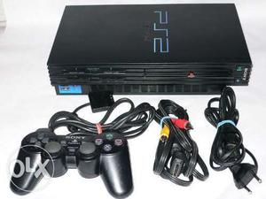 Black PS2 Game Console With Controller