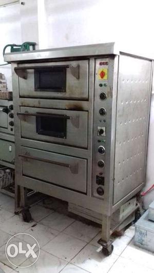 Double deck commercial oven with proofer