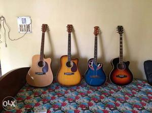 Four Cutaway Acoustic Guitars