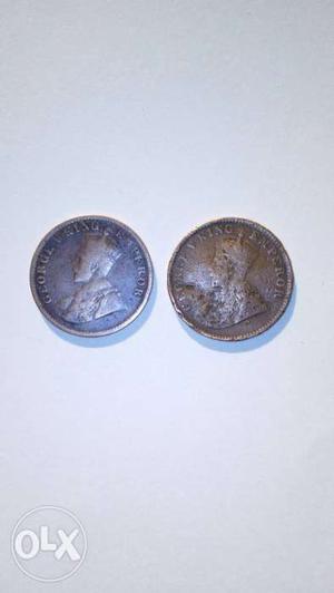 George V King Emperor Indian Coin .
