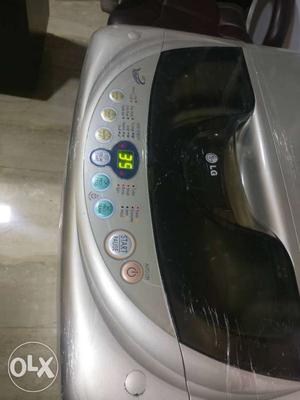 Gray And Black LG Top-load Washing Machine