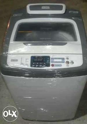 Gray And White Top Load Clothes Washer