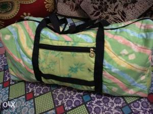Green And Yellow Floral Duffel Bag