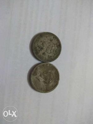 Indian Independence  coins (2) of 1 rupee