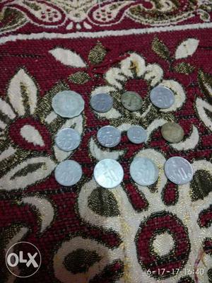Old vintage Coins collection including 10paisa,