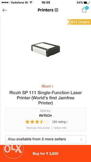 RICOH SP 111 Sealed Pack Monochrome printer