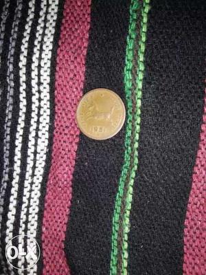 Round pice bronze coin