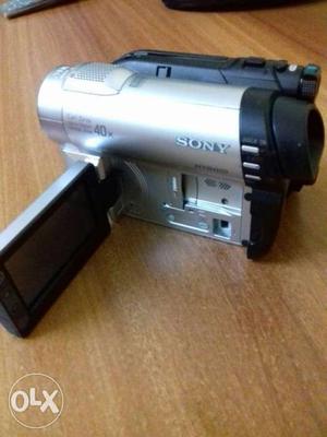 Silver And Black Sony Handycam