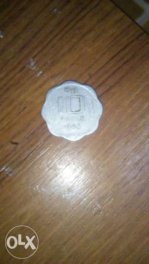 Silver Scallop 10 Paise Coin