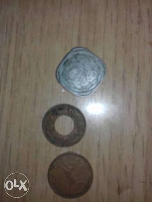 Two Copper And One Silver Coins