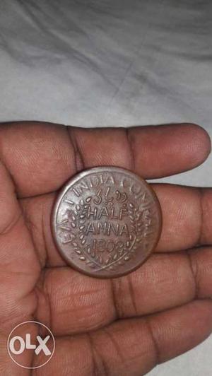  half anna,east india company coin..!