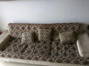 3 Seater Fabric Sofa. Length 8 feet, Depth 3