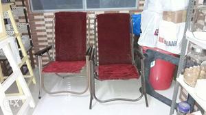 3 foldable chair. 1 wooden based and 2 iron chair
