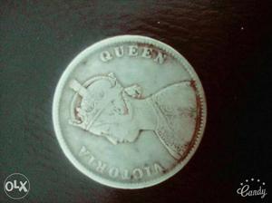 Antique coin 1rs coin Victoria queen 