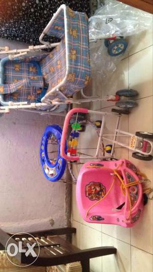 Baby's Blue,white And Pink Travel System Walmart jhula