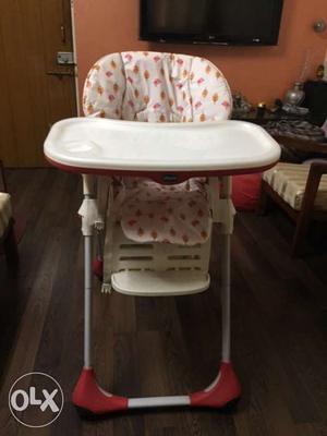 Baby's White And Red Chicco high Chair