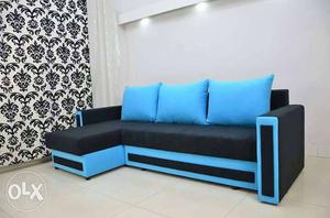 Black And Blue Sectional Sof A
