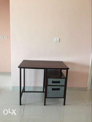 Black Wooden Desk With Drawers