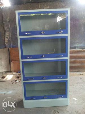 Blue And White Wooden 4-tier Cabinet